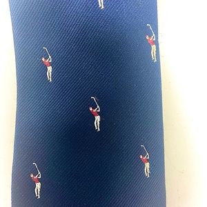 Vintage Pintail golfer tie. Navy. 3” wide.polyester/Silk.